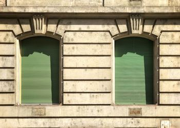 Closed windows of building