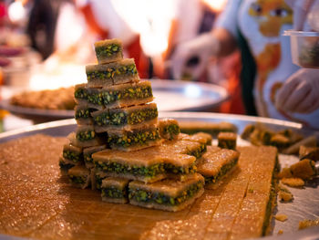 Close-up of food on table at restaurant