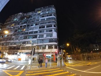 View of city street at night
