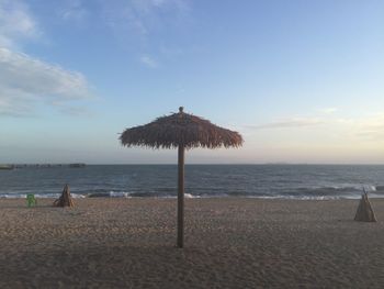 Scenic view of beach umbrella on beach