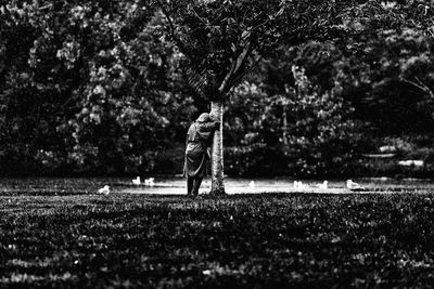 Full length of men in park