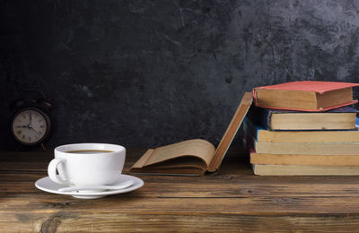 Coffee cup on table