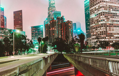 City lit up at night