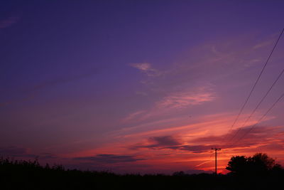 Silhouette trees against sky during sunset