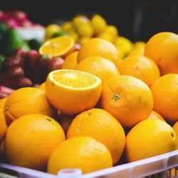 Close-up of fruits for sale at market stall