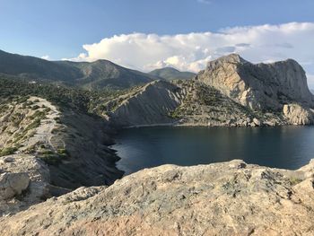 Scenic view of mountain against sky