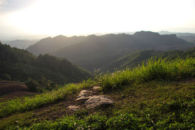 Scenic view of mountains against sky