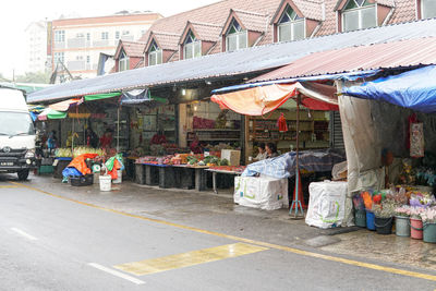 Street market in city