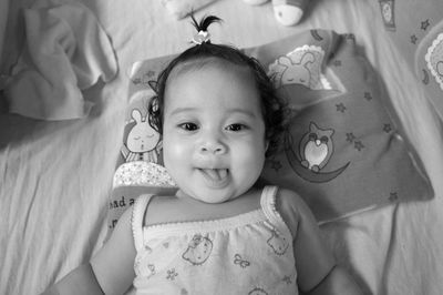 Portrait of cute girl at home