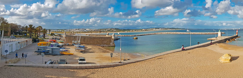 Panoramic view of beach against sky