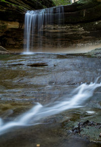 Scenic view of waterfall