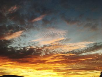 Low angle view of dramatic sky