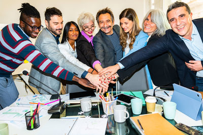 Business colleagues working at office