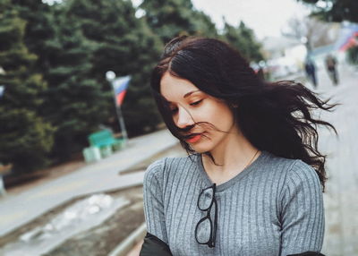 Portrait of beautiful young woman