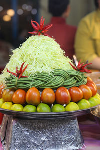 Green papaya salad are displayed in ho thi ky street food, ho chi minh city, vietnam