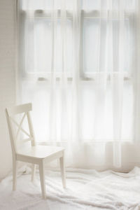 Empty chairs and table at home