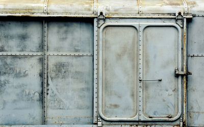 Closed door of old building