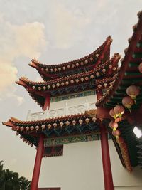 Low angle view of temple against sky