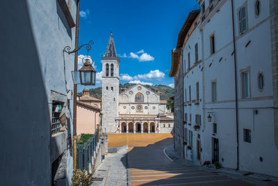 Outside view of the beautiful duomo of spoleto italy