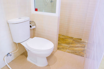 Toilet bowl in a modern bathroom ,flush toilet clean bathroom