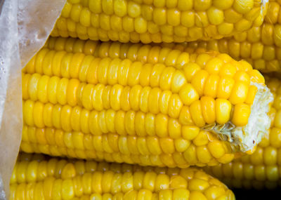 High angle view of yellow bananas
