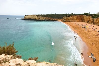 High angle view of beach against sky