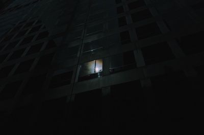 Low angle view of building at night