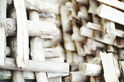 Close-up of stack of wood