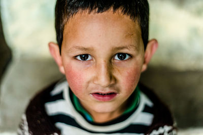 Close-up portrait of cute boy