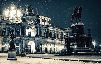 Illuminated city at night