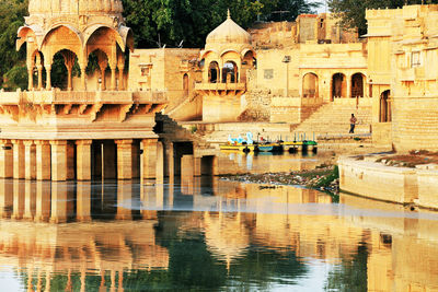 Reflection of buildings in water