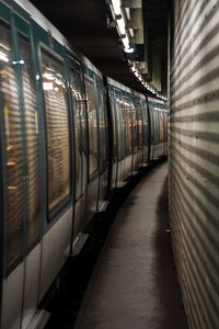 Metro at platform in the parisian metropolitan