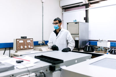 Male scientist working in laboratory