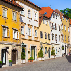 Low angle view of buildings in city