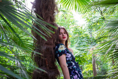 Portrait of a young woman in forest