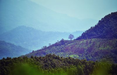 Scenic view of mountains against sky