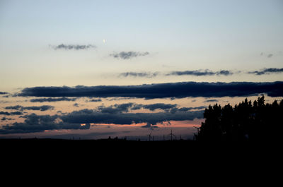 Silhouette of landscape at sunset