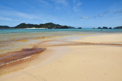 Scenic view of beach against sky