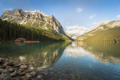 Lake louise reflection banff alberta canada