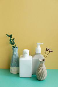 Close-up of bottle on table