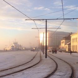 Railroad tracks against sky