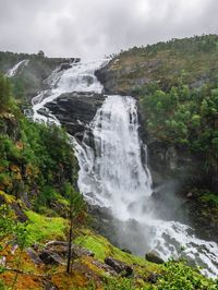 Scenic view of waterfall