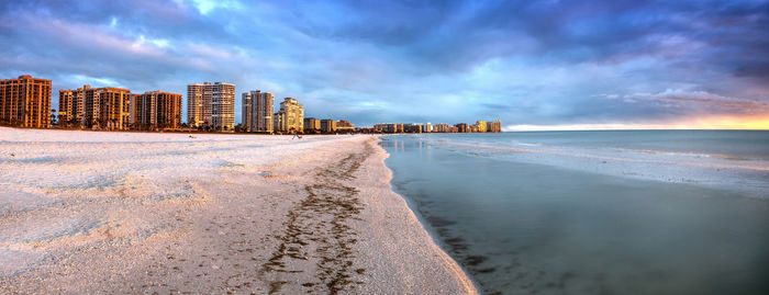 Scenic view of beach against sky