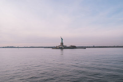 Statue of liberty in city