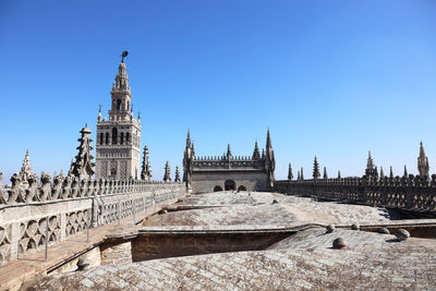 View of temple building against clear sky