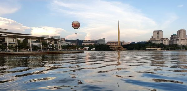 Reflection of buildings in city