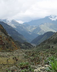 Scenic view of mountains against sky