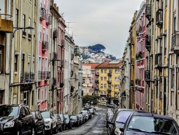 The narrow winding streets of lisbon, portugal.