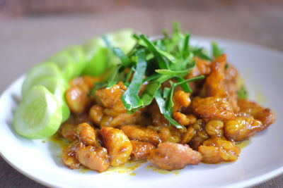 Close-up of food in plate