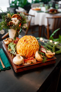 Close-up of food on table